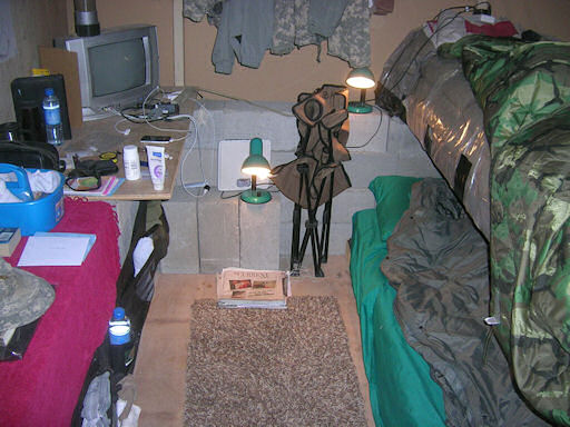 Living area with the screen up